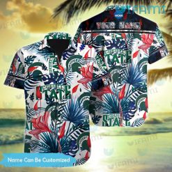 Michigan State Hawaiian Shirt Tropical Leaves Custom Michigan State Gift