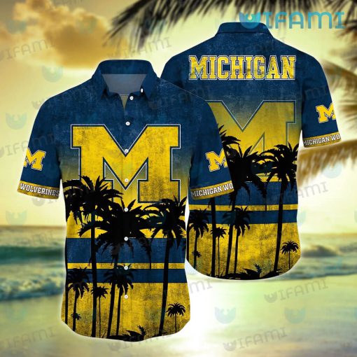 Michigan Wolverines Hawaiian Shirt Coconut Tree Wolverines Gift