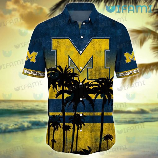 Michigan Wolverines Hawaiian Shirt Coconut Tree Wolverines Gift