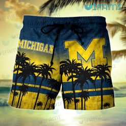 Michigan Wolverines Hawaiian Shirt Coconut Tree Wolverines Short