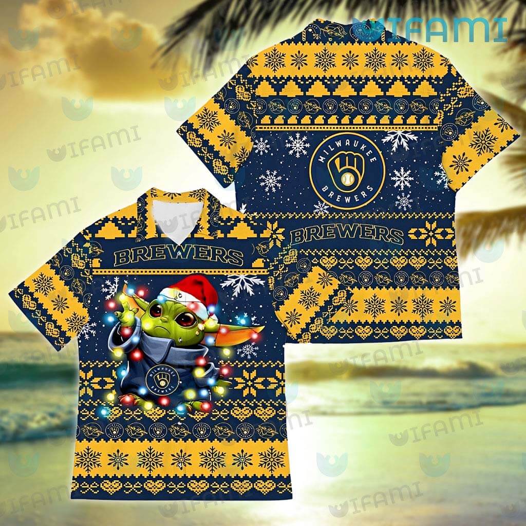 Baby Yoda Milwaukee Brewers Hawaiian Shirt