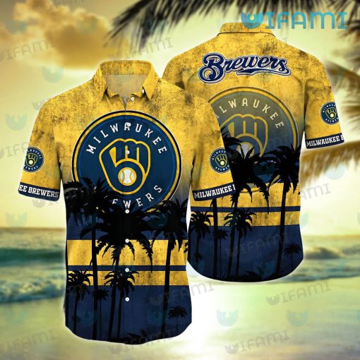 Milwaukee Brewers Hawaiian Shirt Coconut Tree Brewers Gift