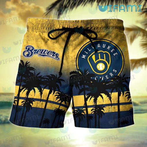 Milwaukee Brewers Hawaiian Shirt Coconut Tree Brewers Gift