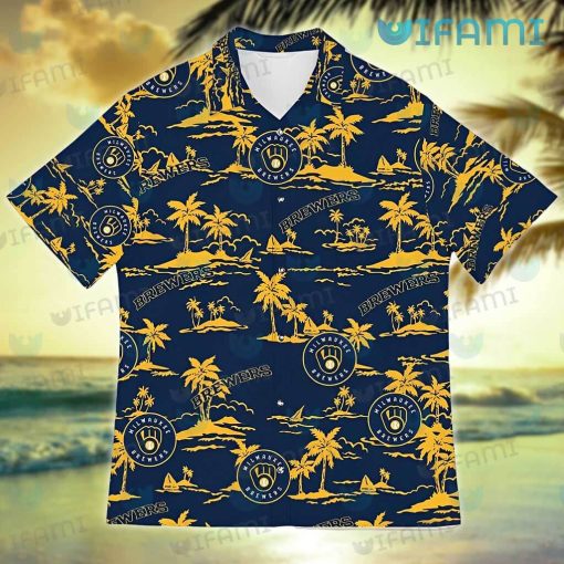 Milwaukee Brewers Hawaiian Shirt Island Pattern Brewers Gift