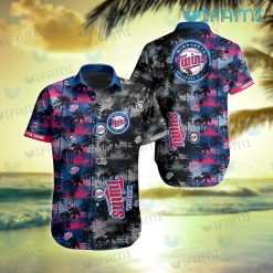 Minnesota Twins Hawaiian Shirt Sunset Dark Coconut Tree MN Twins Gift