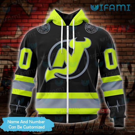 NJ Devils Hoodie 3D Firefighter Uniforms Color Custom New Jersey Devils Gift