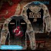 NJ Devils Hoodie 3D Hunting Camo Ripped Logo Custom New Jersey Devils Gift