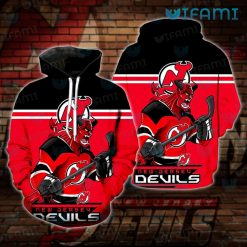 New Jersey Devils Hoodie 3D Red Black NJ Devils Gift
