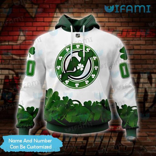 NJ Devils Hoodie 3D St.Patrick Days Shamrock Custom New Jersey Devils Gift