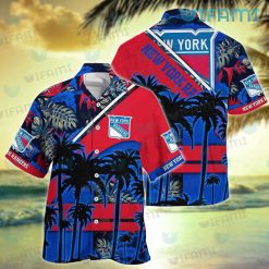 NY Rangers Hawaiian Shirt Coconut Tree Logo New York Rangers Gift