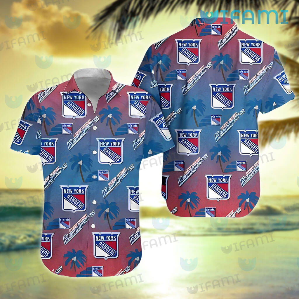 NY Rangers Hawaiian Shirt Coconut Tree Pattern New York Rangers Gift ...