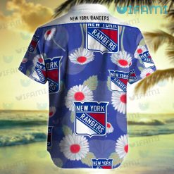NY Rangers Hawaiian Shirt Daisy Pattern New York Rangers Present Back