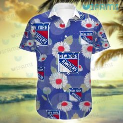 NY Rangers Hawaiian Shirt Daisy Pattern New York Rangers Present Front