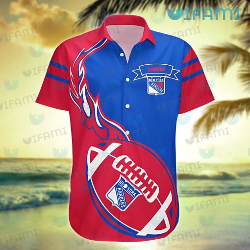 NY Rangers Hawaiian Shirt Football On Fire New York Rangers Gift