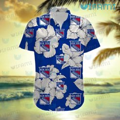 NY Rangers Hawaiian Shirt Monstera Deliciosa Flower New York Rangers Gift