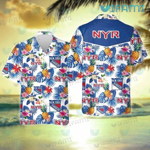 NY Rangers Hawaiian Shirt Pineapple Tropical Flower New York Rangers Gift