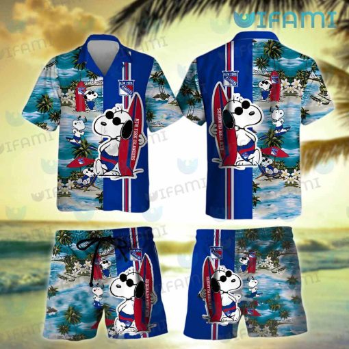 NY Rangers Hawaiian Shirt Snoopy Surfing Beach New York Rangers Gift