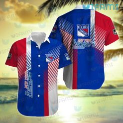 NY Rangers Hawaiian Shirt Stripe Pattern New York Rangers Gift