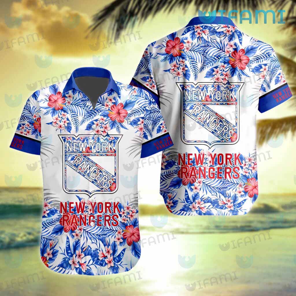 New York Rangers Tropical Flower Hawaiian Shirt Beach Shorts