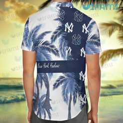NY Yankees Hawaiian Shirt Coconut Tree Logo New York Yankees Present Back