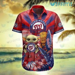 Nationals Hawaiian Shirt Baby Yoda Tiki Mask Washington Nationals Present