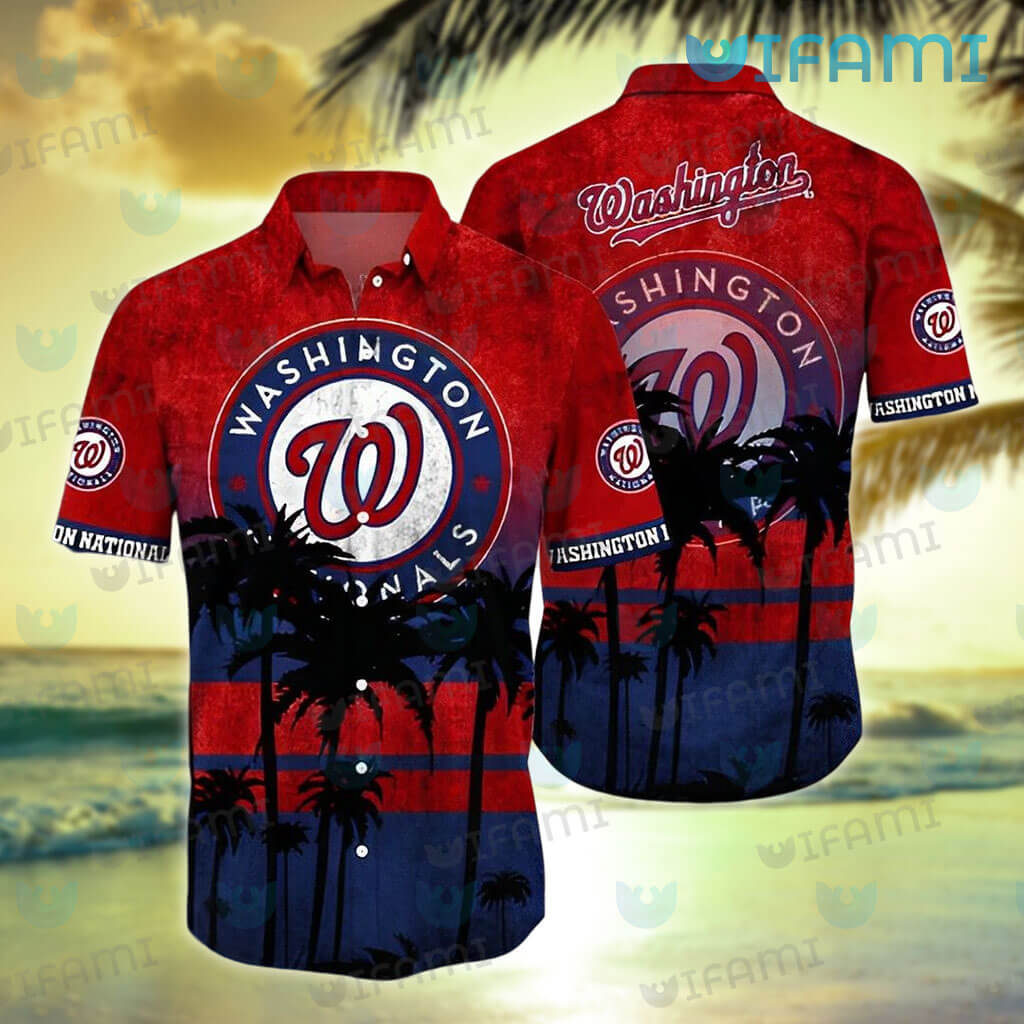 Washington Nationals Hawaiian Shirt Sunset Coconut Tree Nationals