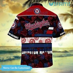 Nationals Hawaiian Shirt Hibiscus Palm Leaf Custom Washington Nationals Present Back
