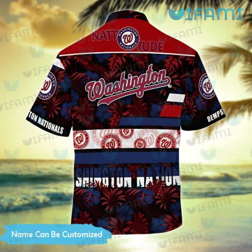 Nationals Hawaiian Shirt Hibiscus Palm Leaf Custom Washington Nationals Gift