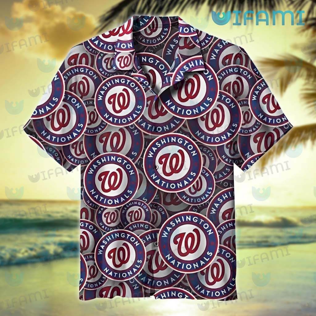 Washington Nationals Snowflake Pattern Hawaiian Shirt