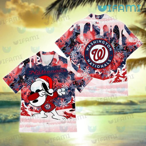 Nationals Hawaiian Shirt Snoopy Dabbing Snowflake Washington Nationals Gift