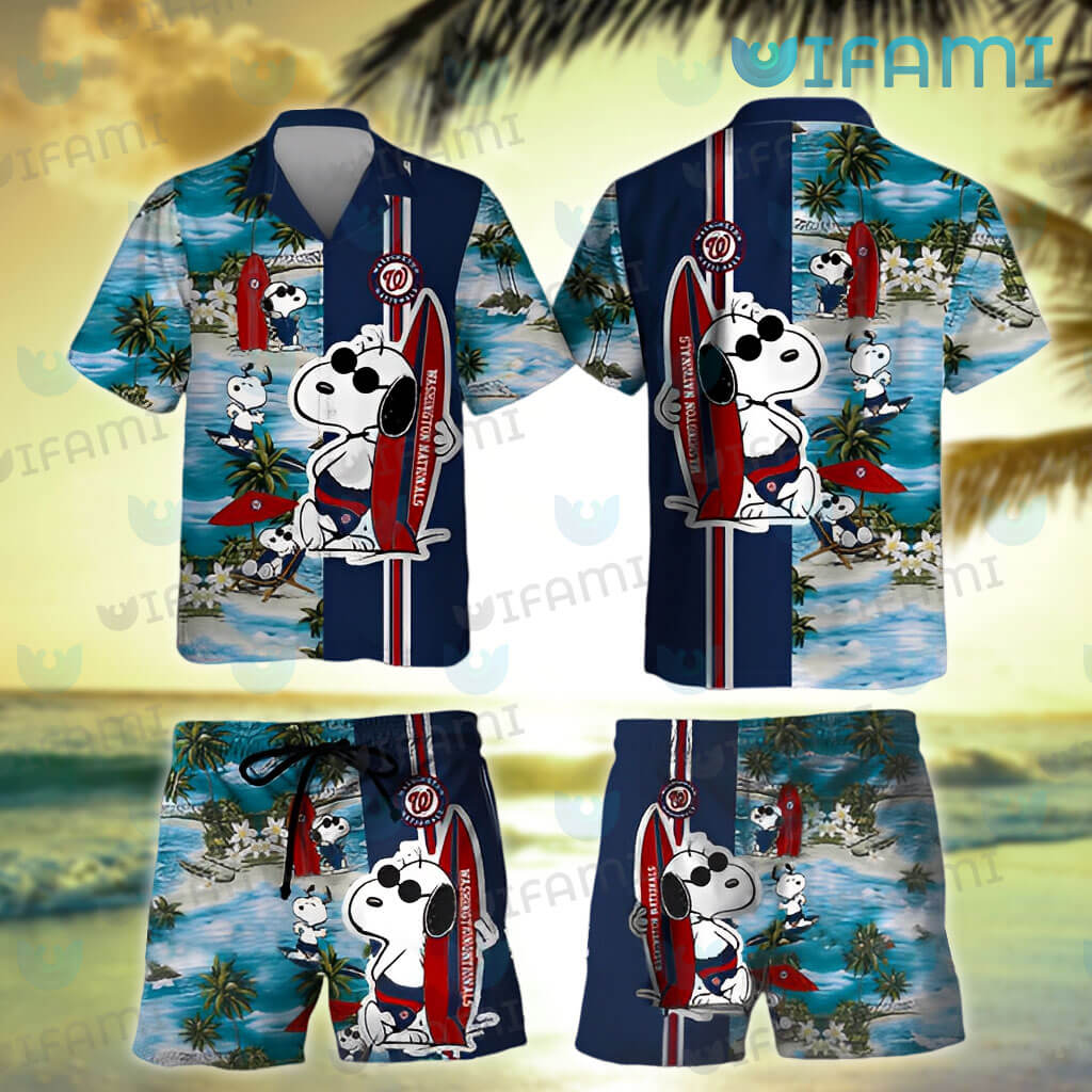 Washington Nationals Mickey Mouse Short Sleeve Button Up Tropical