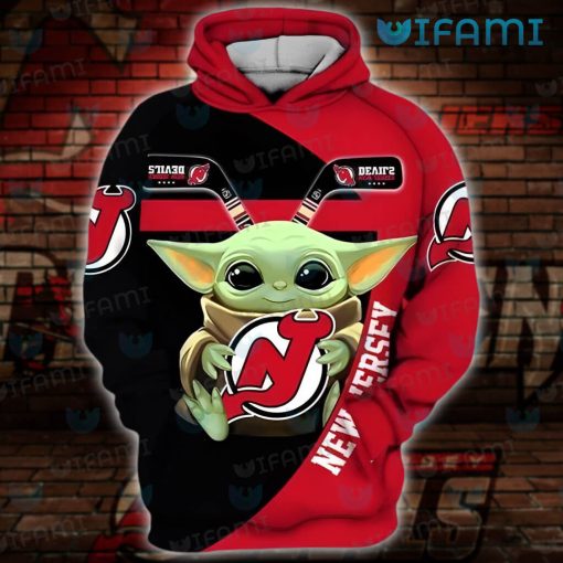 New Jersey Devils Hoodie 3D Baby Yoda Jersey Devils Gift