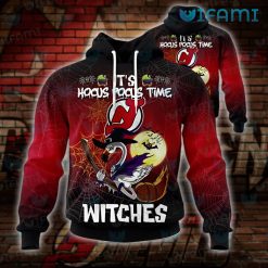 New Jersey Devils Hoodie 3D Flamingo Witches Halloween Jersey Devils Gift