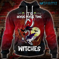 New Jersey Devils Hoodie 3D Flamingo Witches Halloween Jersey Devils Zip Up