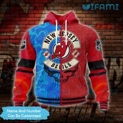 New Jersey Devils Hoodie 3D Grateful Dead Bears Custom Jersey Devils Zip Up