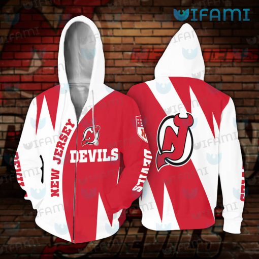 New Jersey Devils Hoodie 3D Lightning Strike Jersey Devils Gift