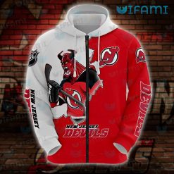 New Jersey Devils Hoodie 3D Mascot NJ Devils Zip Up