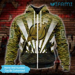 New Jersey Devils Hoodie 3D Military Camouflage Custom Jersey Devils Zip Up