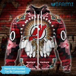 New Jersey Devils Hoodie 3D Native American Custom Jersey Devils Zip Up