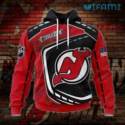 New Jersey Devils Hoodie 3D Red Black Logo Jersey Devils Present