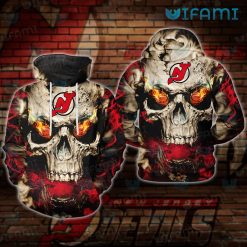 New Jersey Devils Hoodie 3D Skull On Firing NJ Devils Gift