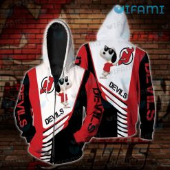 New Jersey Devils Hoodie 3D Snoopy Sunglasses Jersey Devils Gift