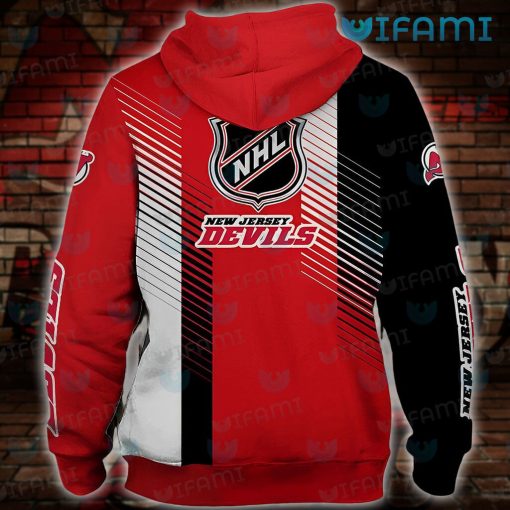 New Jersey Devils Hoodie 3D Stripe Pattern Jersey Devils Gift