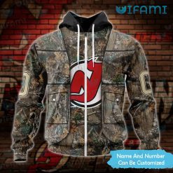 New Jersey Devils Hoodie 3D Tree Covered Custom Jersey Devils Zip Up