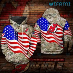 New Jersey Devils Hoodie 3D USA Flag Camo Jersey Devils Gift