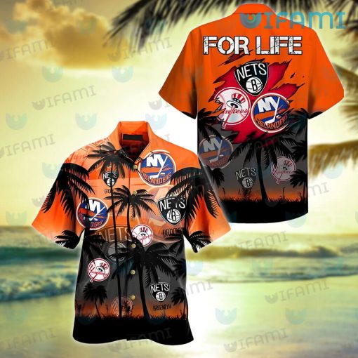 New York Islanders Hawaiian Shirt Nets Yankees For Life Islanders Gift