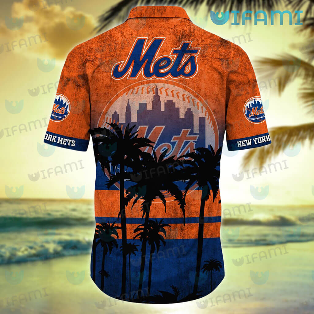 MLB New York Mets Hawaiian ShirtAloha ShirtHibiscus Pattern Beach