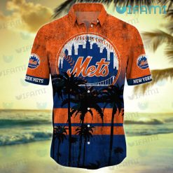 New York Mets Hawaiian Shirt Coconut Tree Mets Present Front