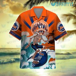 New York Mets Hawaiian Shirt Grateful Dead Skeleton Dancing Mets Present