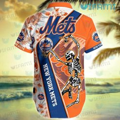 New York Mets Hawaiian Shirt Skeleton Dancing Mets Present Back